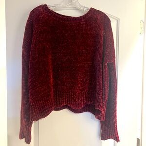 Altar’d State velvet sweater 
Cranberry color
Size large